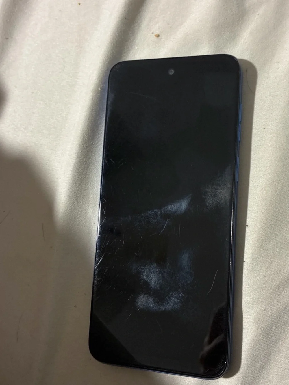 Motorola Black Smartphone with Blue Side Accents